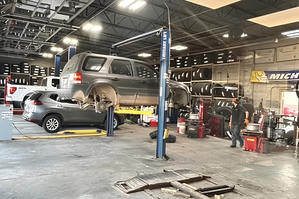 Vehicle Inspection in Sparta, IL At Charlie's Tire and Automotive. Image of Vehicle undergoing a comprehensive seasonal inspection